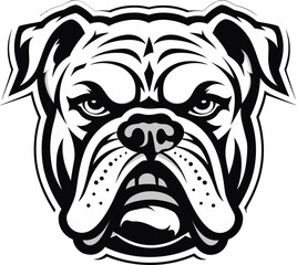 Vector Artistry Unveiled Bulldog Emblem Powerful Paws Black Bulldog Icon in Vector