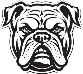 Powerful Paws Black Bulldog Icon in Vector Elegant Bulldog Bulldog as a Logo Design