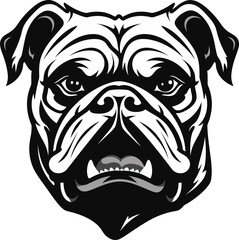 Black Beauty Bulldog Logo Mastery Exquisite Dog Art Bulldog in Black Vector