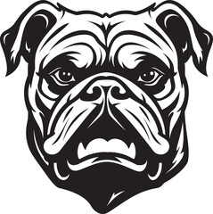 Exquisite Dog Art Bulldog in Black Vector Bulldog Spirit Black Logo with Iconic Dog