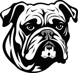 Vector Artistry Unveiled Bulldog Emblem Powerful Paws Black Bulldog Icon in Vector