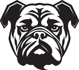 Iconic Strength Unleashed Black Emblem Design Black and Dynamic Bulldog Vector Symbol