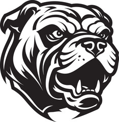 Black and Bold Bulldog Vector Icon Iconic Strength Black Logo with Bulldog