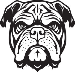 Mighty Mascot Black Bulldog Logo Vector Icon Bulldog Tenacity Black Emblem Design