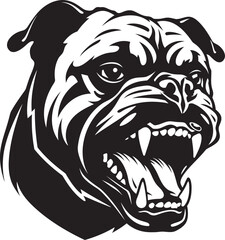 Black Beauty Bulldog Logo Mastery Exquisite Dog Art Bulldog in Black Vector