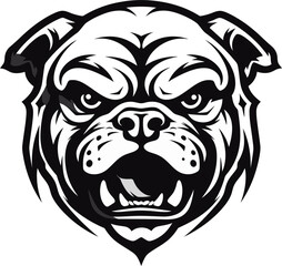 Exquisite Dog Art Bulldog in Black Vector Bulldog Spirit Black Logo with Iconic Dog