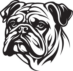 Canine Courage Vector Icon in Black Vector Artistry Unveiled Bulldog Emblem