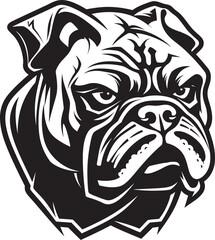 Iconic Strength Unleashed Black Emblem Design Black and Dynamic Bulldog Vector Symbol