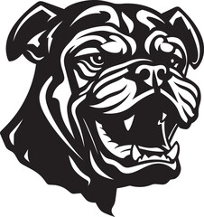 Majestic Mascot Bulldog Logo Dog Elegance in Monochrome Black Vector Icon