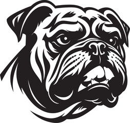 Powerful Paws Black Bulldog Icon in Vector Elegant Bulldog Bulldog as a Logo Design