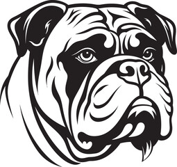 Vector Artistry Bulldog Emblem in Black Bulldog Power Black Logo Design with Icon