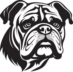 Bulldog Power Black Logo Design with Icon Black and Bold Bulldog Vector Icon