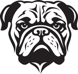 Black and Bold Bulldog Vector Icon Iconic Strength Black Logo with Bulldog