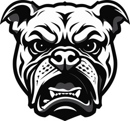 Mighty Mascot Black Bulldog Logo Vector Icon Bulldog Tenacity Black Emblem Design