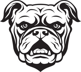 Canine Courage Vector Icon in Black Vector Artistry Unveiled Bulldog Emblem