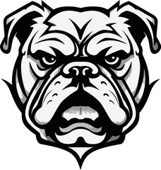 Black Beauty Bulldog Logo Mastery Exquisite Dog Art Bulldog in Black Vector