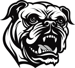 Vector Artistry Unveiled Bulldog Emblem Powerful Paws Black Bulldog Icon in Vector