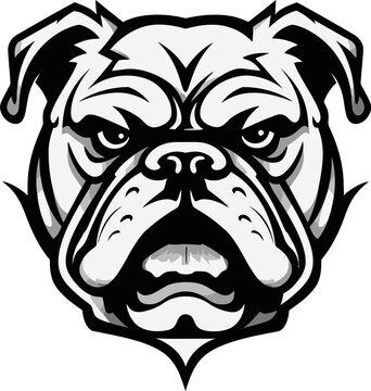 Black Beauty Bulldog Logo Mastery Exquisite Dog Art Bulldog in Black Vector