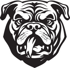 Regal Bulldog Majesty Black Emblem Design Monochromatic Excellence Bulldog Vector Icon