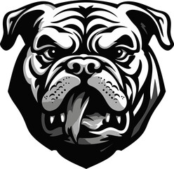 Bulldog Grandeur Black Logo with Iconic Power Regal Bulldog Majesty Black Emblem Design