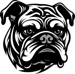Monochromatic Excellence Bulldog Vector Icon Fearless Defender Black Logo with Bulldog Icon
