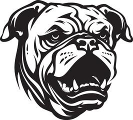 Bulldog Royalty Black Logo Vector Icon Courageous Canine Bulldog Design Emblem