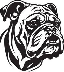Fearless Defender Black Logo with Bulldog Icon Iconic Bulldog Vigor Vector Design in Black