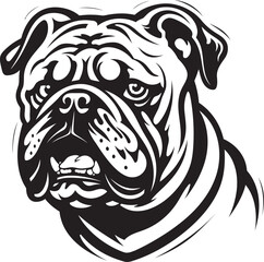 Regal Bulldog Majesty Black Emblem Design Monochromatic Excellence Bulldog Vector Icon