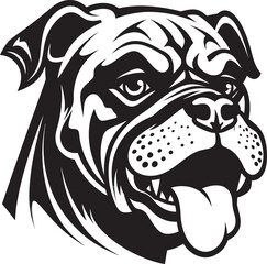 Fearless Defender Black Logo with Bulldog Icon Bulldog Royalty Black Logo Vector Icon