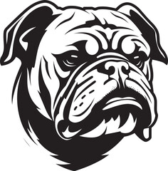 Regal Dog Art Bulldog in Black Vector Icon Bold and Fearless Black Logo with Bulldog