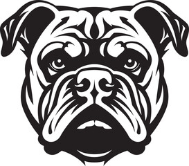 Bold and Fearless Black Logo with Bulldog Bulldog Majesty Iconic Emblem in Black
