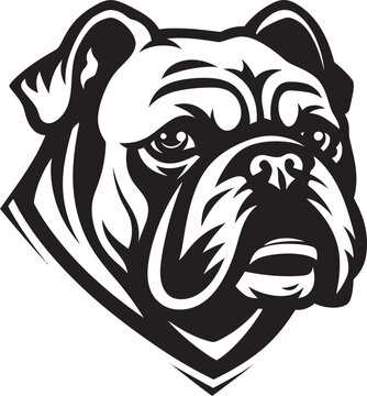Elegance in Black Bulldog Logo Excellence Regal Dog Art Bulldog in Black Vector Icon