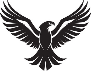 Powerful Eagle Black Icon in Vector Aerial Majesty Black Design