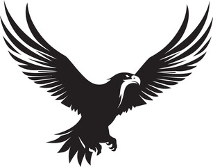 Noble Wings Black Eagle Logo Symbol of Freedom Black Eagle Icon