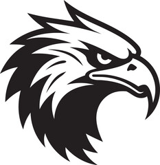 Regal Flight Eagle Logo in Black Wings of Power Black Vector Icon