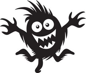 Iconic Creature Cartoon Monster in Black Logo Monstrous Marvel Black Cartoon Monster Logo Icon