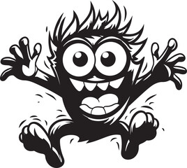 Black and Charming Cartoon Monster Vector Symbol Monstrous Mascot Cartoon Monster Logo