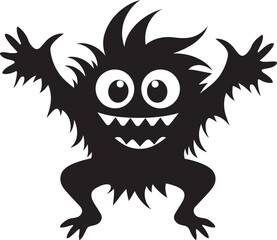 Creature Comfort Black Vector Icon Vector Artistry Redefined Cartoon Monster Emblem