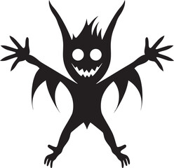 Iconic Creature Cartoon Monster in Black Logo Monstrous Marvel Black Cartoon Monster Logo Icon