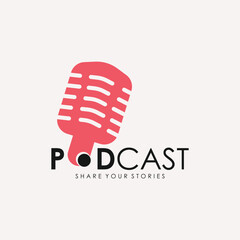 Podcast logo vector illustration design