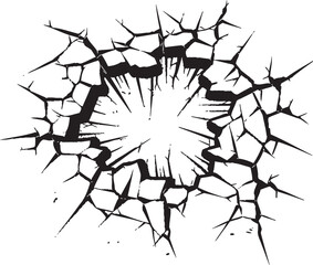 Dynamic Breakdown Black Vector Icon Vector Artistry Redefined Comic Book Broken Wall Emblem