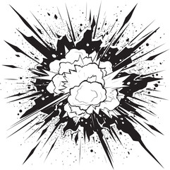 Black Beauty Comic Explosion Logo Mastery Exciting Explosion Black Vector Icon