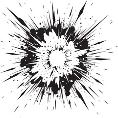 Vector Artistry Redefined Comic Explosion Emblem Exciting Impact Unveiled Black Logo with Explosion