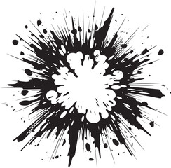 Iconic Burst Comic Explosion Logo in Black Action Packed Art Black Explosive Logo Vector Icon