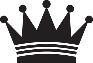 Royal Influence Black Crown Icon in Vector Elegant Authority Black Crown Design Logo