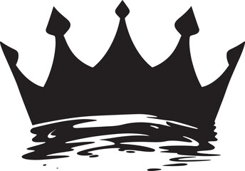 Black and Regal Crown Vector Symbol Royal Mastery Crown Logo in Monochrome