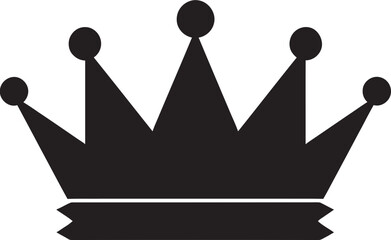 Regal Excellence Vector Icon in Black Crowning Achievement Black Crown Emblem