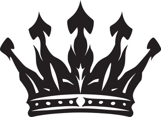 Royal Mastery Crown Logo in Monochrome Monarchs Insignia Black Crown Vector Icon