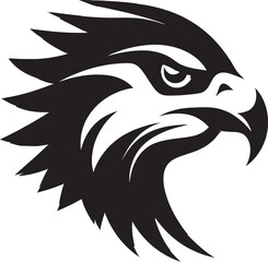 Fototapeta premium Black and Bold Iconic Eagle Vector Symbol Regal Raptor Eagle Logo in Monochrome