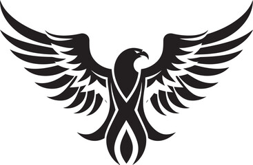 Raptors Realm Vector Icon in Black Vector Artistry Unveiled Eagle Emblem